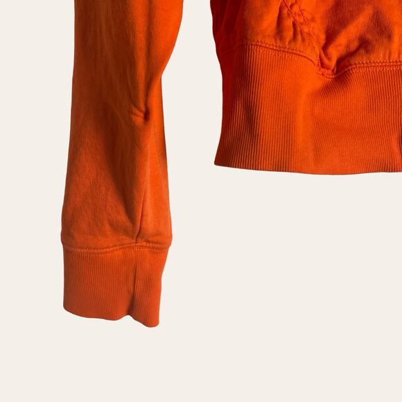 Athleta Sundown Puckered Orange Pullover Crewneck Sweatshirt Size Small - Picture 5 of 10